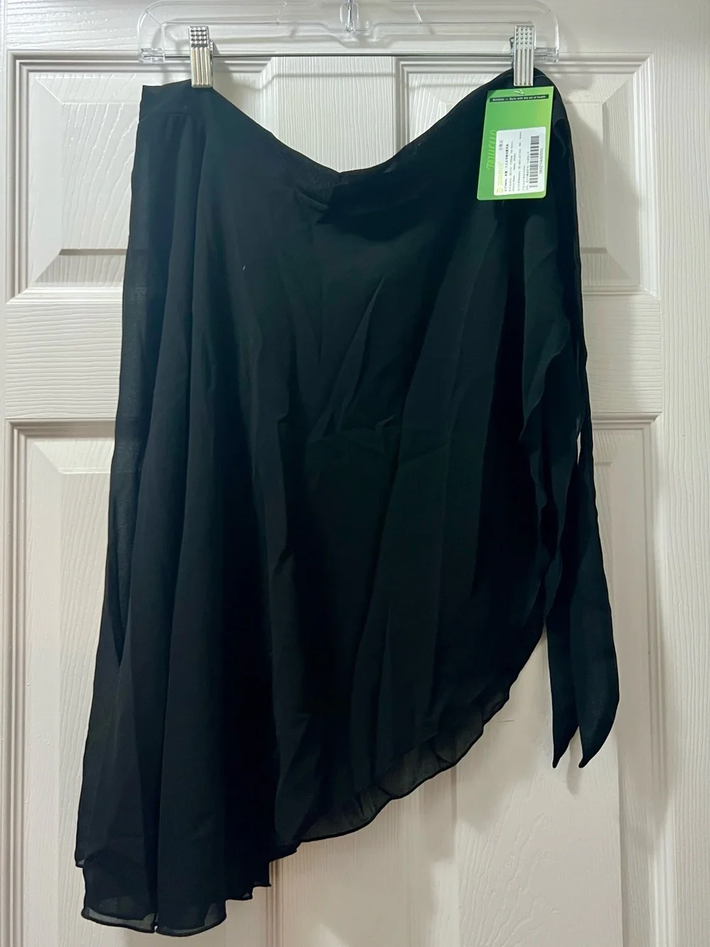 Black Asymmetric Chiffon Women's Ballet Skirt